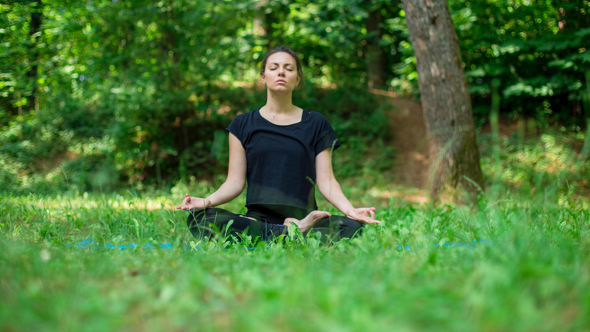瑜伽调息 Yoga practice in the nature